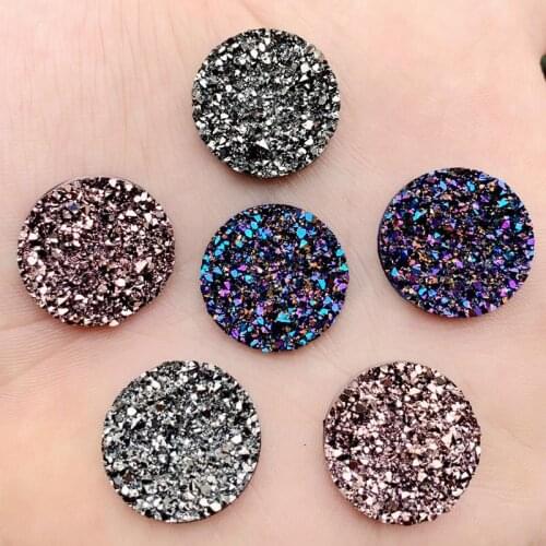 New Fashion 20mm 15pcs/Lot AB Colors Natural ore Style Flat back Resin Cabochons For Bracelet Earrings accessories -A58