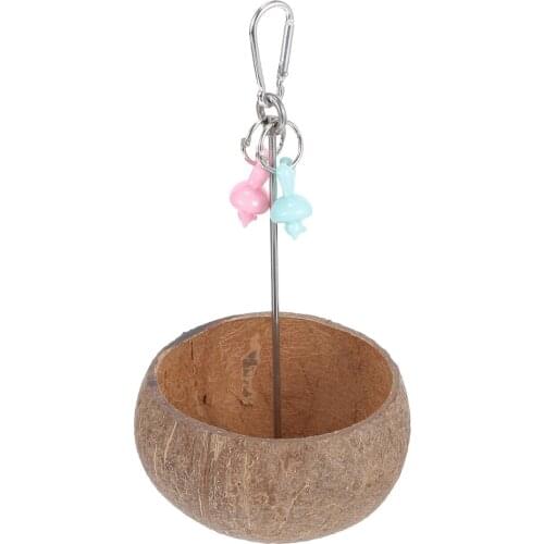 Coconut Shell Bird Feeder Outdoor Bird Food Container Hanging Parrot Feeder