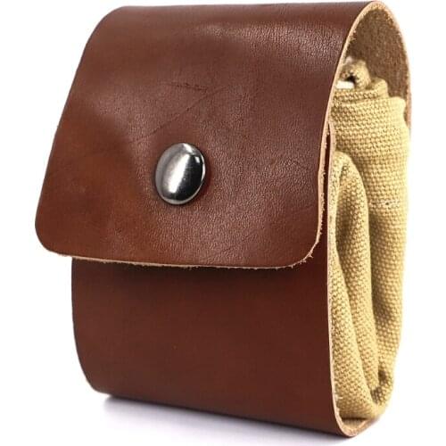 Leather Canvas Pouch Multifunctional Outdoor Foraging Bag Jungle Fruit Picking Storage Bags for Hiking Camping Tool