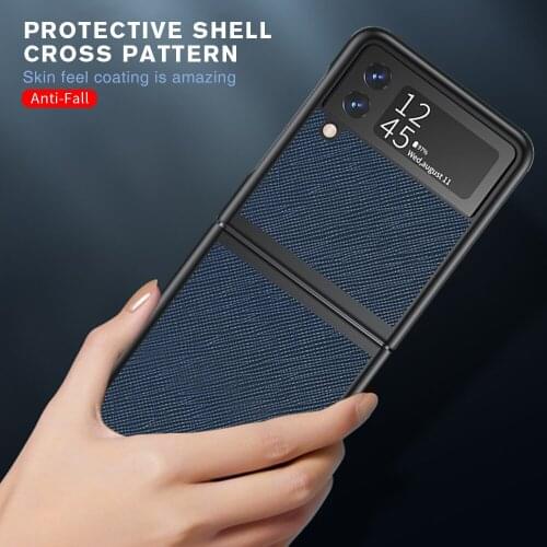 Leather Fold Phone Bag Case For Samsung Galaxy Z Flip3 5G Zflip3 Cases TPU Cover Shell For Sansung flip 3 Zflip Coque Funda Para