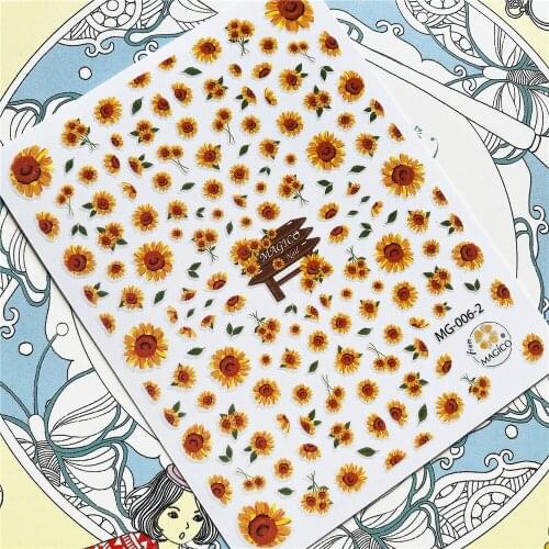 MG-006-2 MG-388 MG-355 Sea of flowers 3D Back glue Nail Art Stickers Decals Sliders Nail ornament decoration