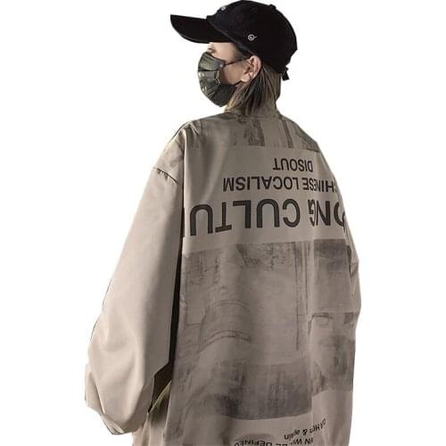 Mens jacket 2020 fashion loose all-match couple top clothes Korean style super hot handsome trendy brand teenagers jacket