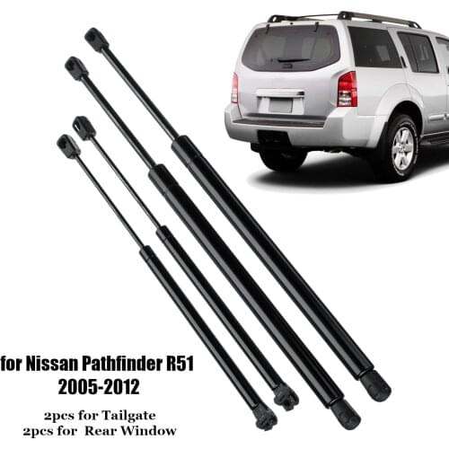 4X Rear Window Tailgate Boot Gas Spring Struts Strut Support Rod Arm Bars For Nissan Pathfinder R51 2005 2006 2007 2008 - 2012