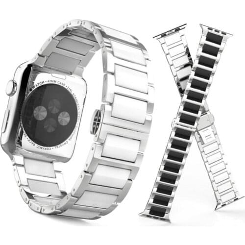 Apple Watch Bands 42 38 40 44mm For Apple Watch 4 3 2 1Stainless Steel Ceramic Strap For Iwatch