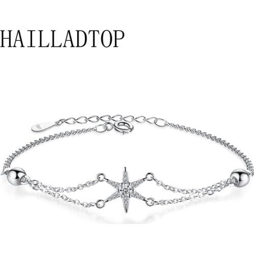 Hexagram Star Silvery Wristbands Adjustable Bracelet & Bangle Charm Full CZ Crystal Bracelets Crystal Jewelry Bangles Crystal