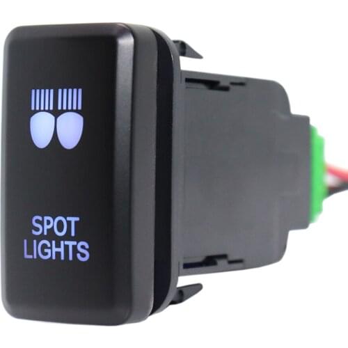 Spot Lights Push Button Switch ON-OFF Switch 12Volt 3Amp with Connector Wire For Toyota Prado Landcruiser Hilux FJ Cruiser