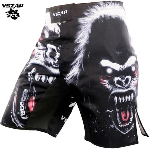 VSZAP New Comprehensive Training Shorts Gorilla Pattern Wear-resistant Fast Dry MMA Boxing Muay Thai Combat Training