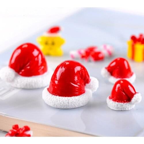 ZOCDOU 1 Piece Fake Santa Claus Hat Cap Christmas Day Spain France Europe Model Small Statue Figurine Crafts Ornament Miniatures
