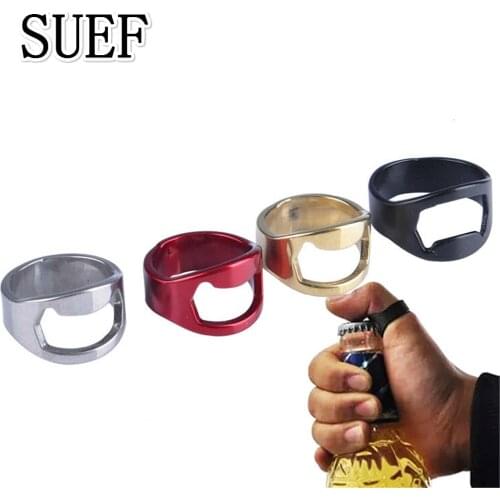 1pcs Multi-function Stainless Steel Colorful Ring Shape Wine Opener Beer Bottle Opener Diameter 22mm Wedding Party Accessories