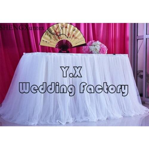 1 Layer Ice Silk With 2 Layer Tutu Table Skirt For Wedding Table Cloth Decoration