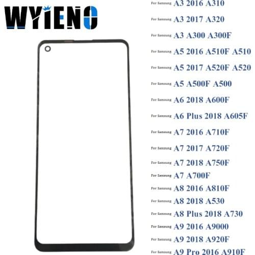 Black Digitizer LCD Sensor Panel For Samsung Galaxy A3 A5 A6 A7 A8 A9 Plus Pro 2016 2017 2018 Touch Screen Glass lens 10pcs/lot