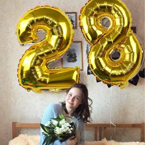 32 Inch Big Foil Birthday Balloons Air Helium Number Balloon Figures Happy Birthday Party Decorations Kid Baloons Birthday Balon