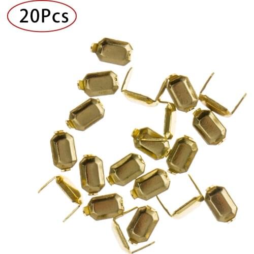20 Pcs Brass Leather Staples Two Prong for Belt Loops Keeper Connector Holder Leathercraft Fastener Hardware Accessories
