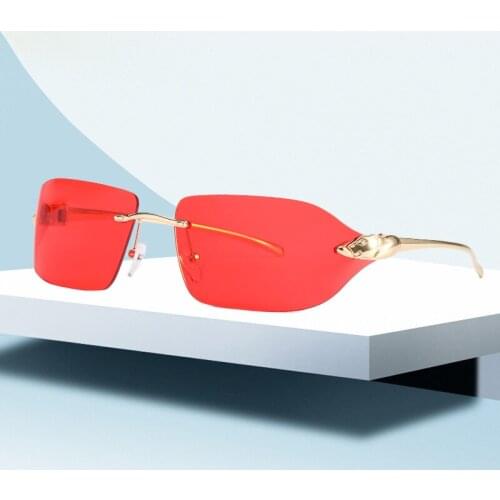 2021 Fashion Small Frame Sunglasses Female Gradient Color Ocean Lens Glasses Frameless Square Eyeglasses Trend очки солнечные