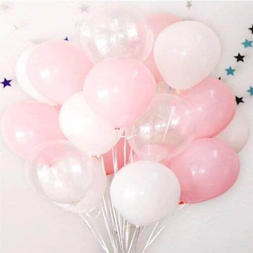 30pcs 2.2g Pink White 2.8g Transparent Latex Helium Balloons Happy Birthday Party Supplies Baby Shower Wedding Decor Ballons