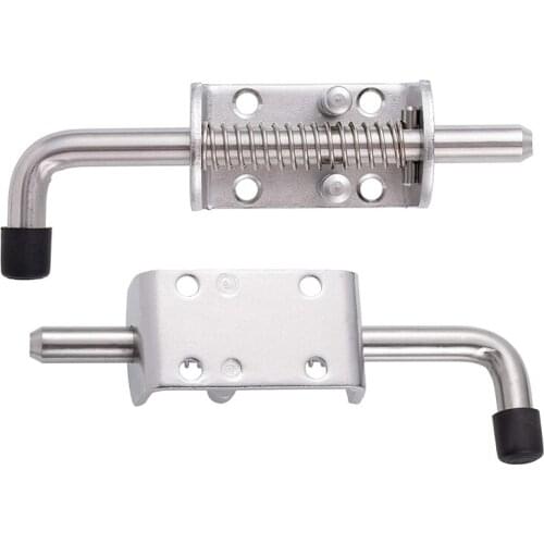 304 Stainless Steel 6.5inch Spring Pin Latch Lock Assembly for Doors Cabinets and Utility Trailer Gate - Heavy Duty