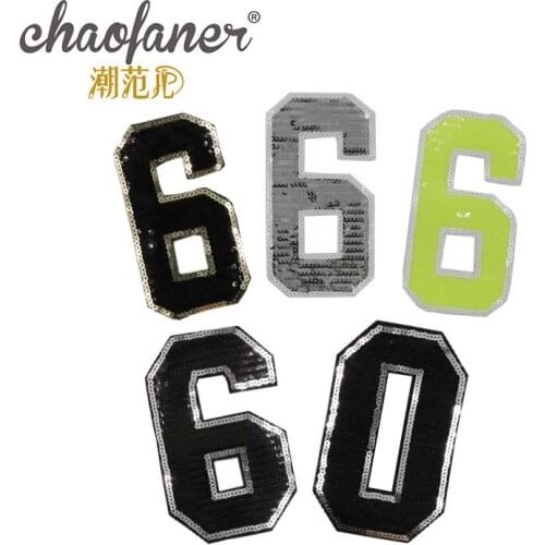 50pcs/Lot Embroidery Patches Letters Clothing Decoration Accessories Digital Sequins Diy Iron Heat Transfer Applique