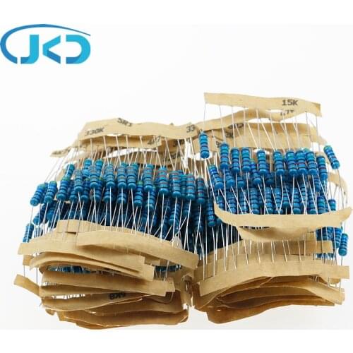 500Pcs/lot 1W 1% Metal Film Resistor 50 Value 10 ohm-1M ohm Assortment Kit