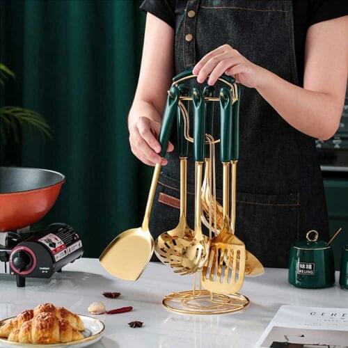 7 Pcs Creativity Cookware Kitchen Utensils Cooking Sets Of Tableware Kitchenware Dinnerware Stainless Steel Tools Luxury Spoon