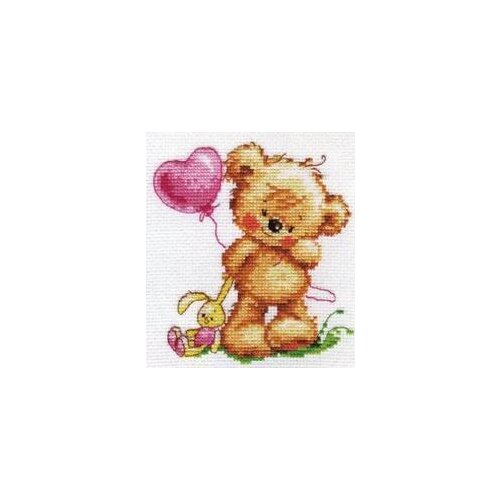 Alisa bear with a toy MM200426 cross stitch 11CT 18ct 14ct cotton thread embroidery DIY handmade needlework