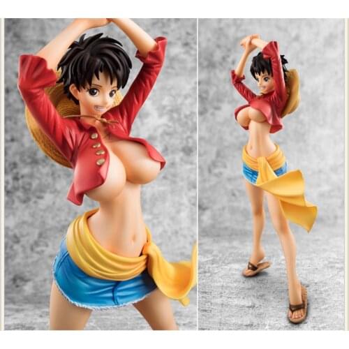 Anime One Piece Female Ver Monkey D. Luffy PVC Sexy Girls Action Figure Collection Model Toy Doll Gifts