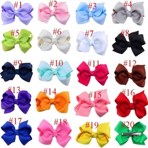 MengNa 3" Girls Grosgrain Ribbon Boutique Hair bows WITH Alligator Clips Pinwheel Bow For Children Hair Bows Clip 100cs/lot