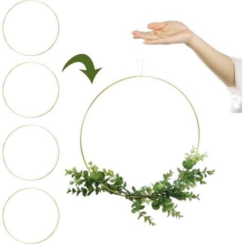 4 Pack Large Metal Floral Hoop Wreath Macrame Rings for Making Wreath Decor Dream Catcher and DIY Crafts 14 Inch
