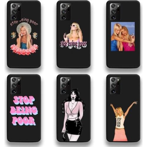 Paris Hilton Stop Being Poor Phone Case For Samsung Galaxy Note20 ultra 7 8 9 10 Plus lite M51 M21 M31 J8 2018 Prime
