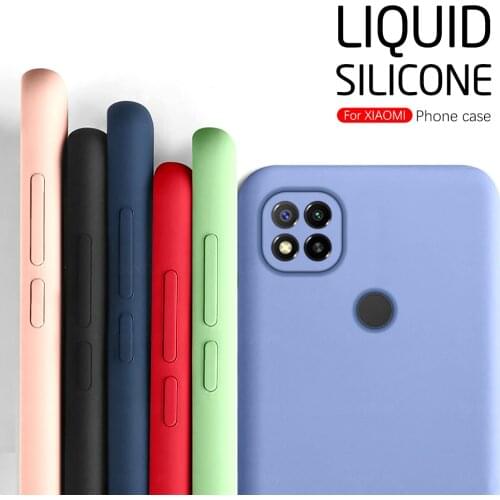 Redmy 9c nfs case liquid silicone rubber soft phone cover for xiaomi redmi 9c 9 c nfc c9 redmi9c 6.53'' shockproof protect coque