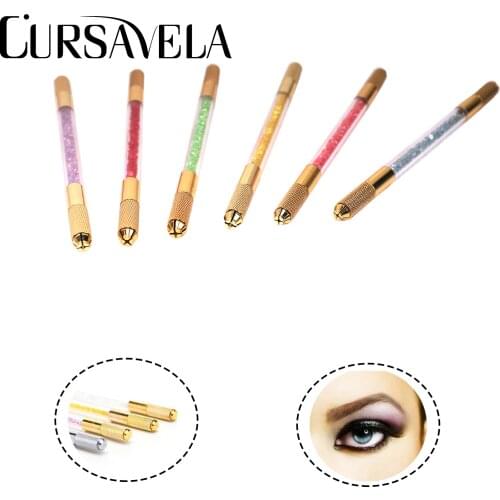 Cursavela Tattoo Pen Semi Permanent Makeup Lip Eyebrow Tattoo Microblading Beauty Mini Manual Microblading Tattoo Pens Vendor