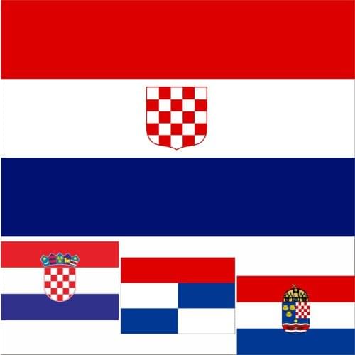 Croatia Historical Flag 1848-1990 3X5FT 100D Polyester Double Stitched High Quality Historical Regional 90X150CM Banner