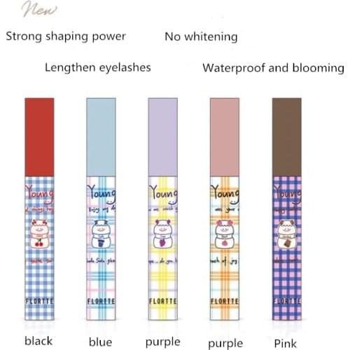 Flortte Eyelash Primer Lengthening Curling Thick Mascara Fast Quick Dry Long-lasting Waterproof Women Cosmetic Eye Makeup