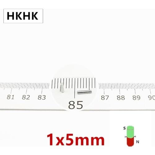 HKHK 500PCS mini magnet 1x5 mm mini magnet encoder 1mm strong magnetic standard 1x5 mm