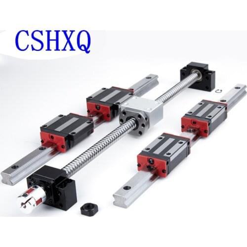 EU Warehouse No VAT SFU1610 Ball Screw Kit +Linear Rails 2PCS HGR20 Square Guide HGH20CA /HGW20CC Carriages Blocks for CNC Part
