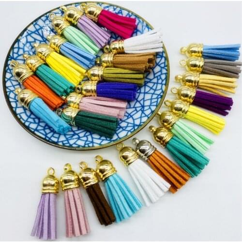 8pcs 38mm Leather Tassels Fringe Trim For Sewing Curtains Accessories DIY Keychain Cellphone Straps Pendant Jewelry Findings