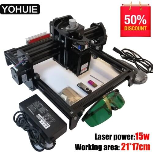 YOHUIE 20W laser metal engraving, 15000MW diy laser marking machine, wood router mini Stainless steel laser engraving machine