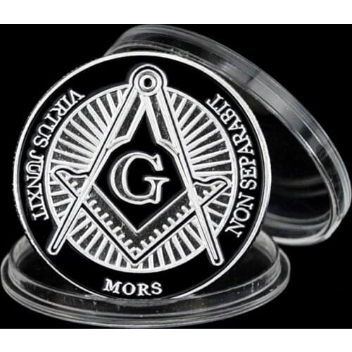 Masonic Freemason Coin Silver Commemorative Coin European Brotherhood Collectible Souvenir Gift Creative Coins