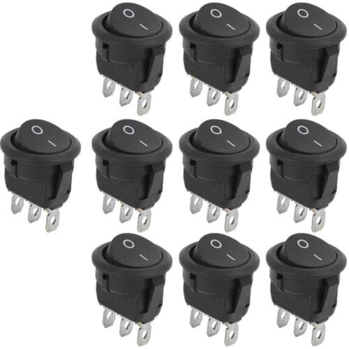 10pcs 23mm Mini Rocker Switch 3Pin 2 Position Round Boat Mini ON/OFF