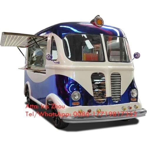 Mobile caravan crepes car concession fast vintage bbq food vending truck, hamburger food truck, burger cart for sale