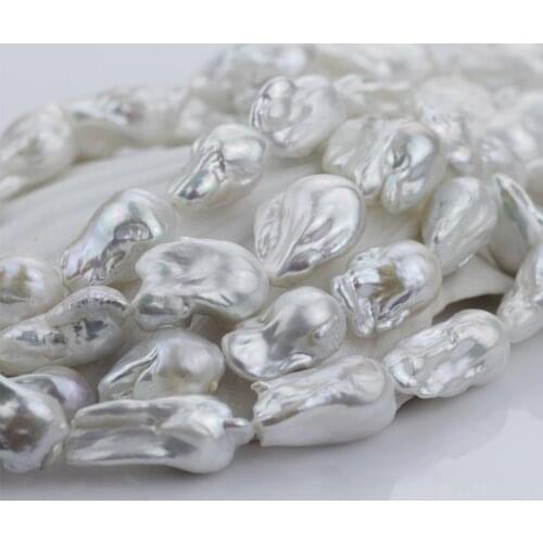 Genuine Natural 16-22mm*23-28mm AA baroque white baroque pearl strands loose beads women lady jewelry DIY