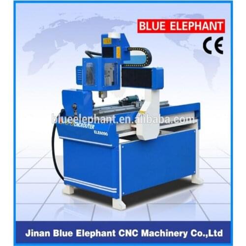 Small 4 Axis CNC Milling Machine/ CNC Router with 80mm Rotary/ 600X900mm Bed CNC Machine with Water cooling Spindle