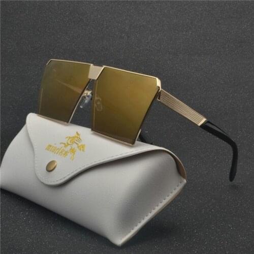 New New Fashion Women Sunglasses Brand Designer Flat Top Square Sun Glasses Female Male Mirror Siamese Eyeglasses UV With Box NX