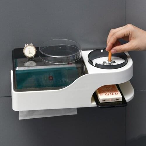 New bathroom toilet multifunctional wall-mounted toilet paper holder ashtray bathroom toilet wall-mounted toilet paper holder