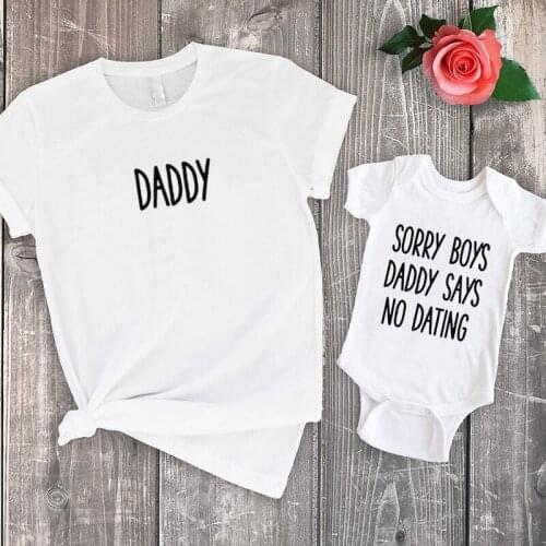 Baby Girl Clothes Matching Outfits Letter Sets Fashion Family Clothing Big Sister Sorry Girls Mommy Says No Dating Shirt