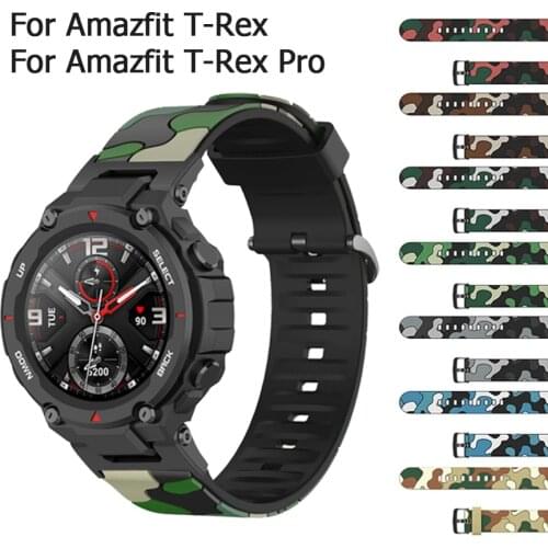 Watch Band For Xiaomi Amazfit T-Rex Pro Silicone Wrist Strap Replacement Bracelet For Huami Amazfit T-rex Strap Wristband Belt
