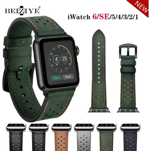 Leather WatchBand Straps For Apple Watch 44mm 42mm 40mm 38mm Leather Bracelet band For iWatch series SE 6 5 4 3 2 1 WatchStraps
