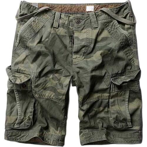 Trendy Camouflage Cargo Shorts Men Causl Military Style Cotton Board Shorts Loose Baggy Short with Multi Pocket Man Clothes