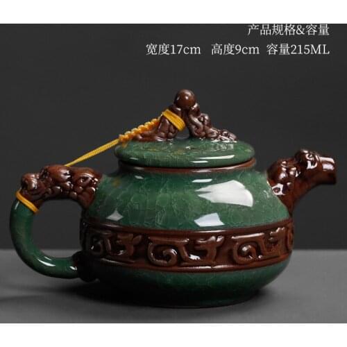 Ice cracked purple sand pot tea set household drinking tea pot ceramic simple single filter teapot pottery teaware kettle