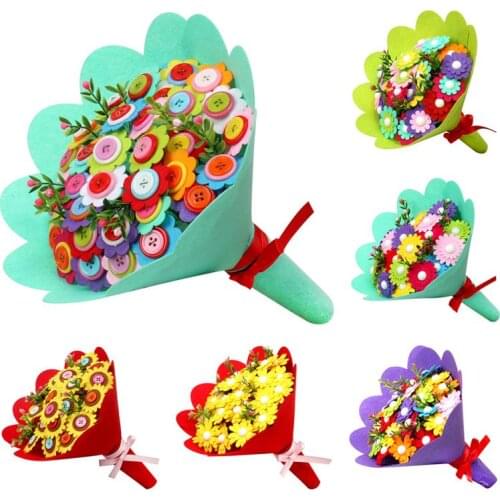 Handmade DIY Material Package Button Flower Enhance Childrens Hands-on Ability Childrens Educational Toys Marble Runs