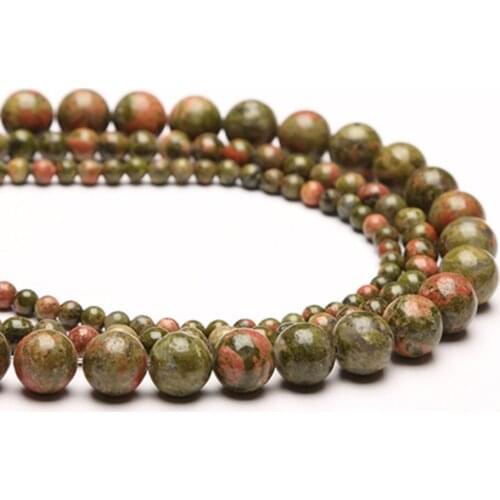 Unakite Jaspers Wholesaler 4/6/8/10/12mm High Quality Natural Stone Loose Round Jaspers Unakite Beads for Jewelry Making